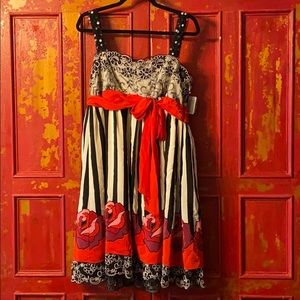 ANNA SUI Rose silk dress size 12